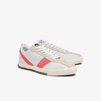 Lacoste Ball Net Canvas and Suede Sneakers Dámské - Tenisky Bílé / Béžový | CZ-qYkulq